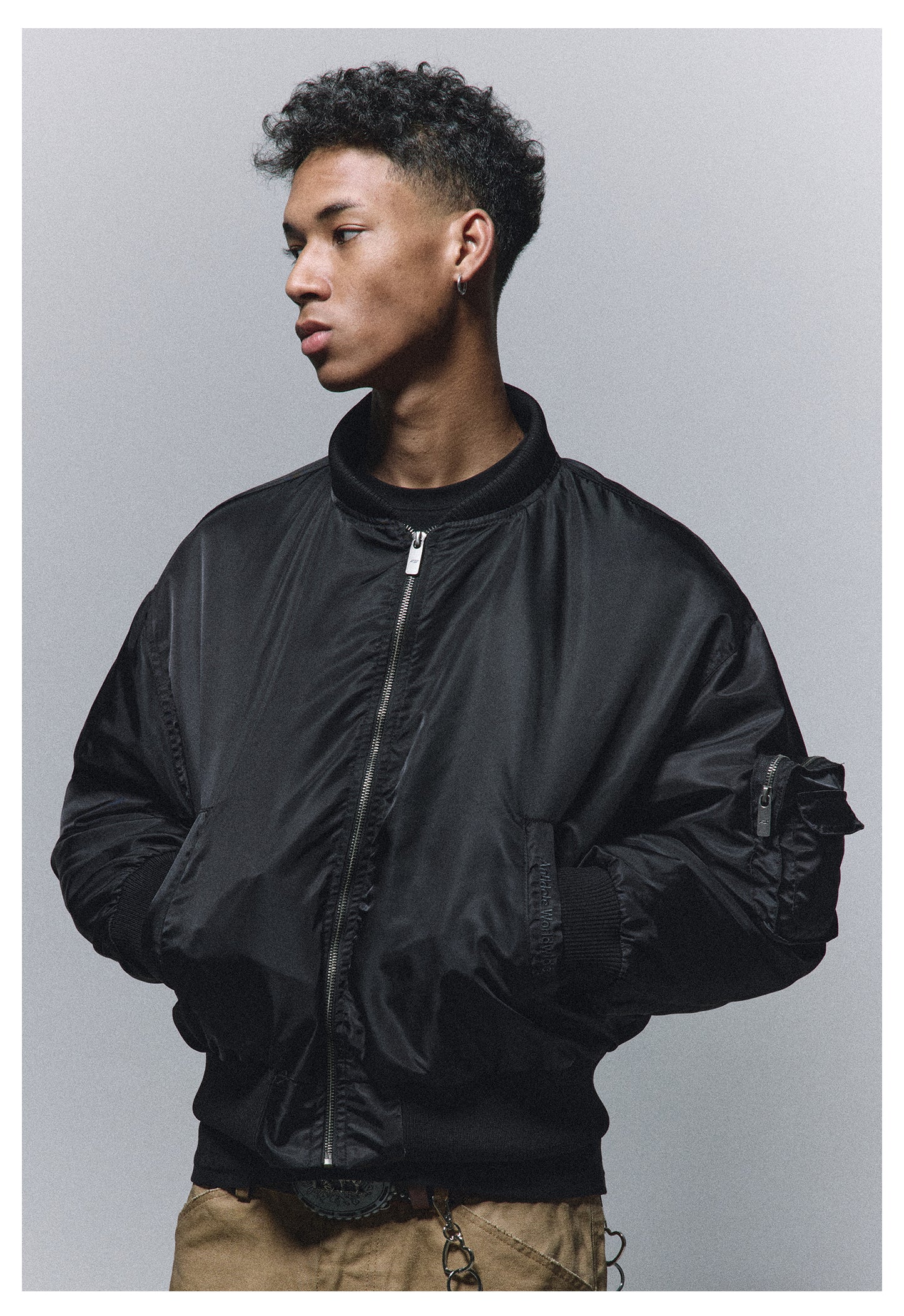 Removable Hood & Fur Trim MA-1 Bomber Jacket