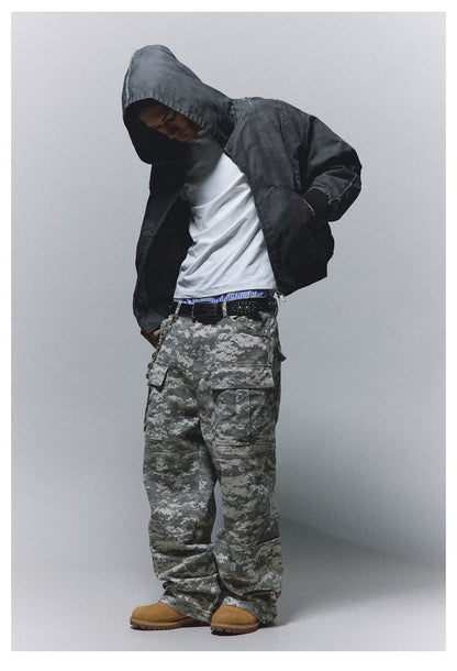 Camouflage Military Style Denim Jeans