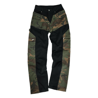 Camouflage Canvas Patchwork Pants