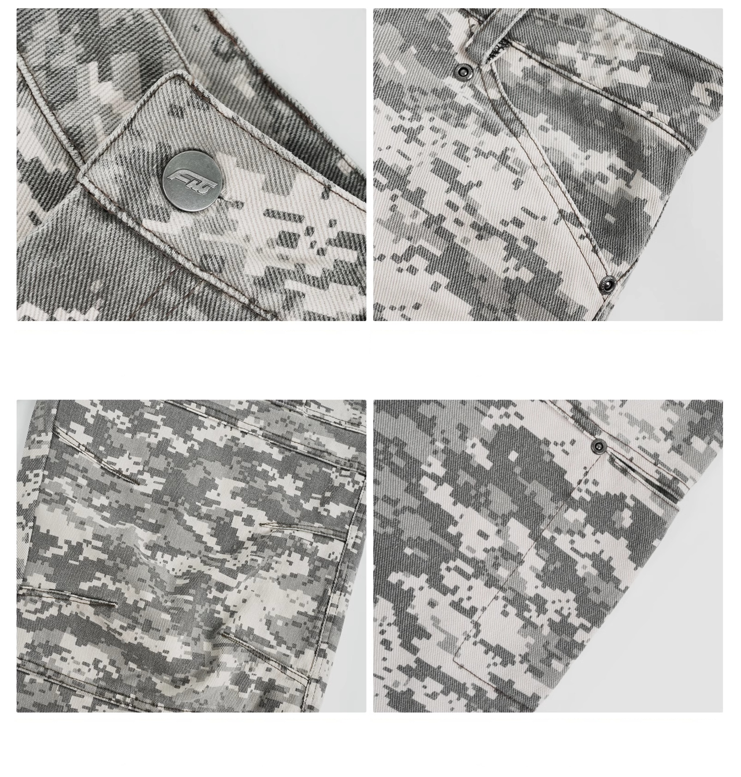 Camouflage Military Style Denim Jeans