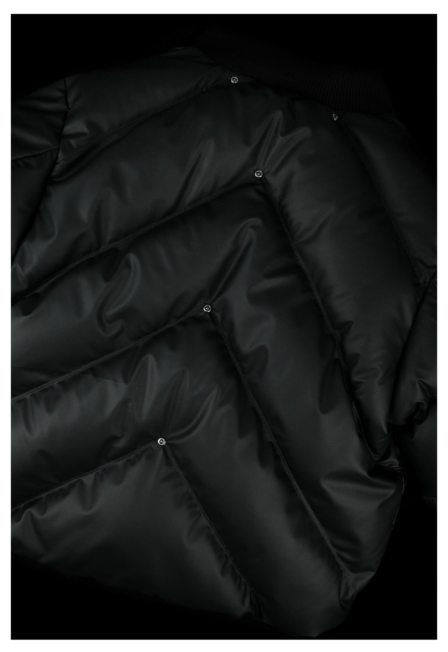 PU Leather Panel Down Jacket