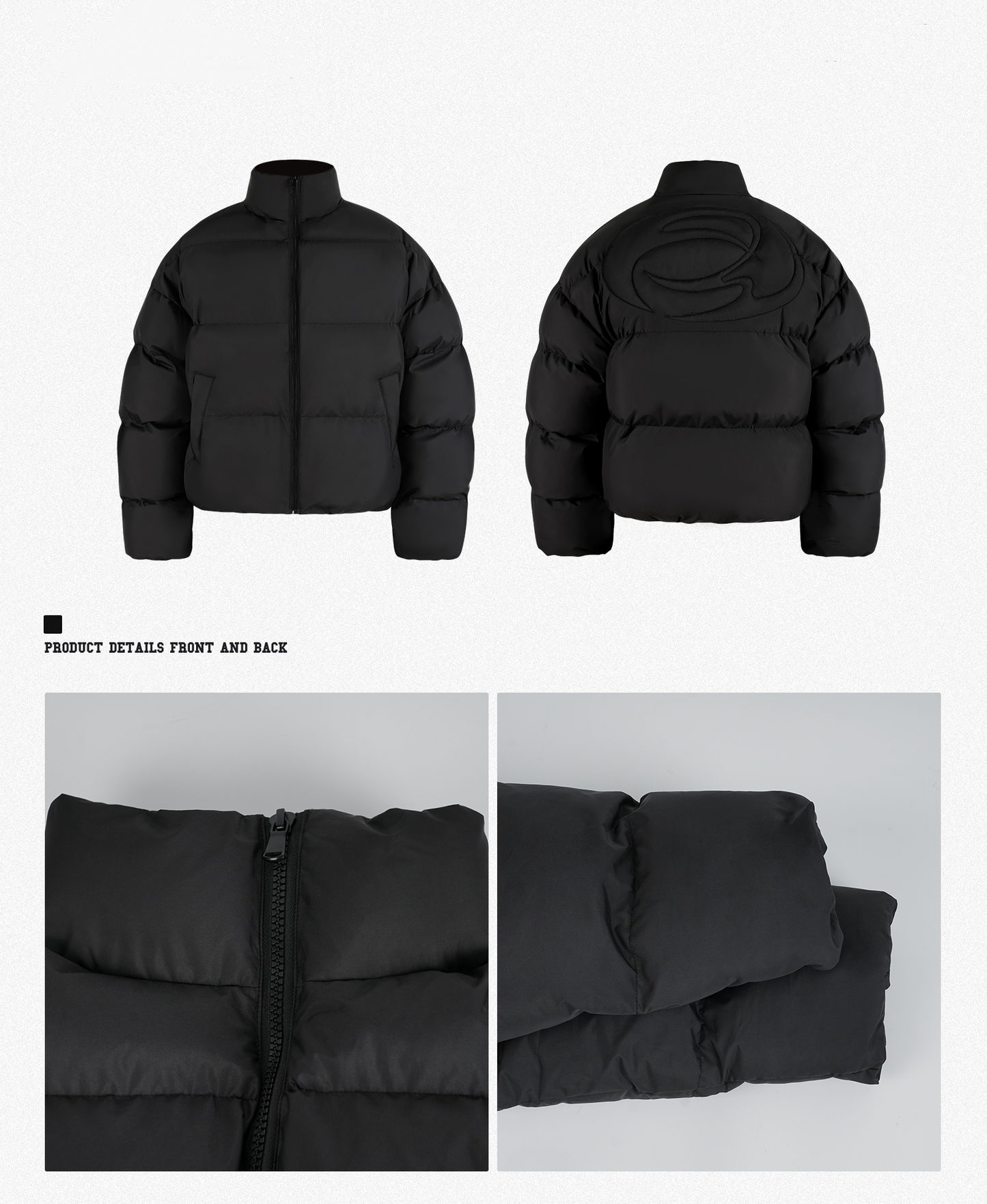 Embossed Embroidery Thickened Short Down Jacket