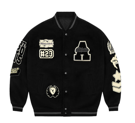 Embroidered Wool Baseball Jacket